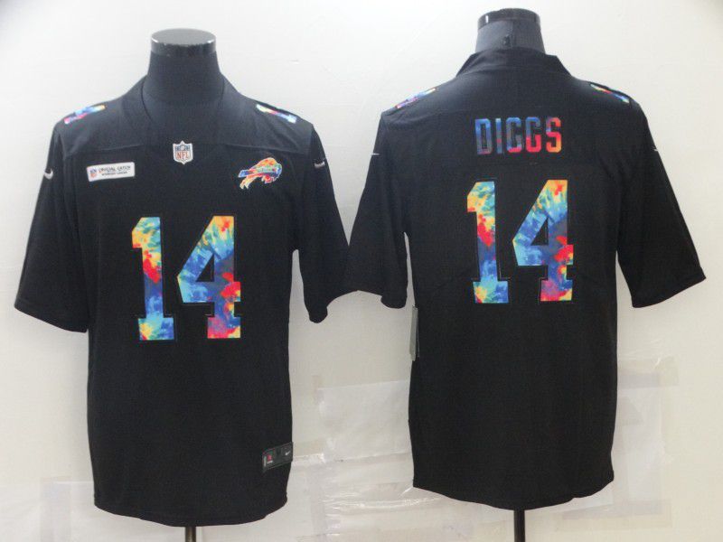 Men Buffalo Bills #14 Diggs Black Rainbow version 2021 Nike NFL Jersey->oakland raiders->NFL Jersey